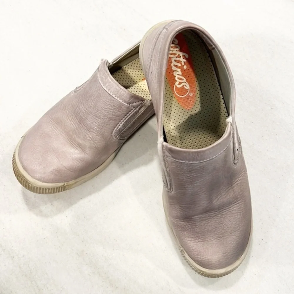 Softinos by FLY London Ita Leather Slip-on Shoes Taupe 36 or 5.5